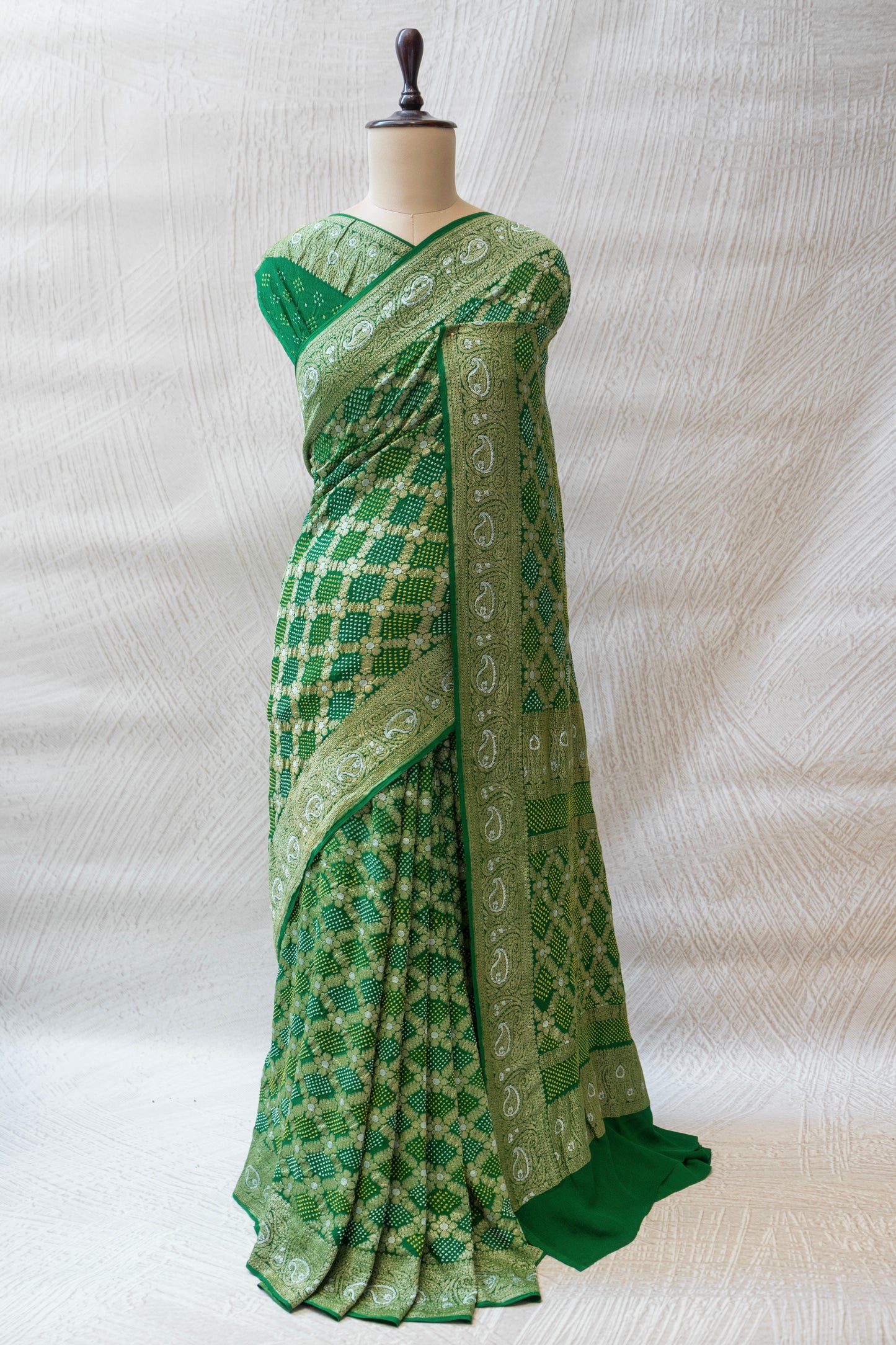 Green Sona Rupa Bandhej Saree