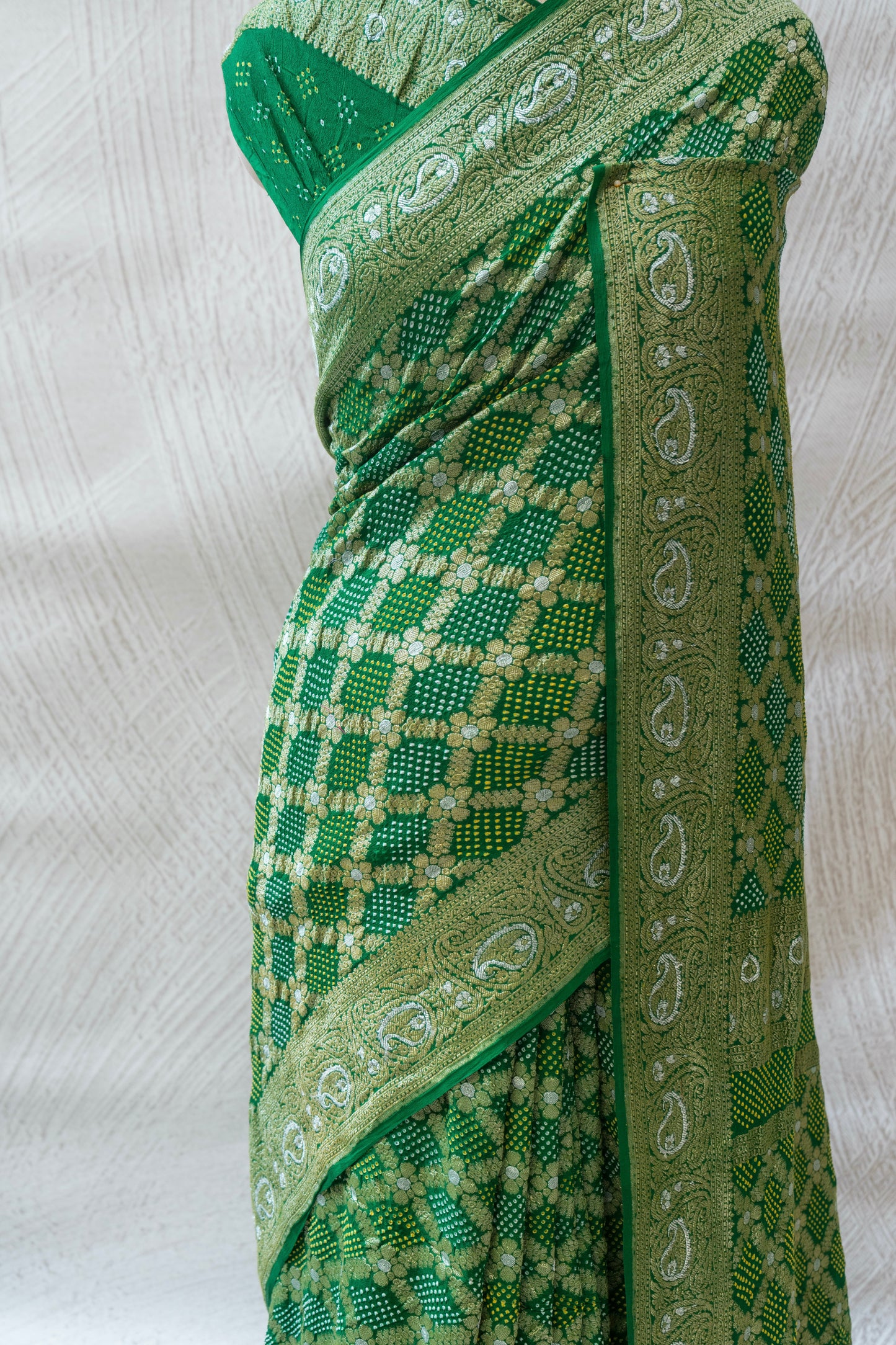 Green Sona Rupa Bandhej Saree