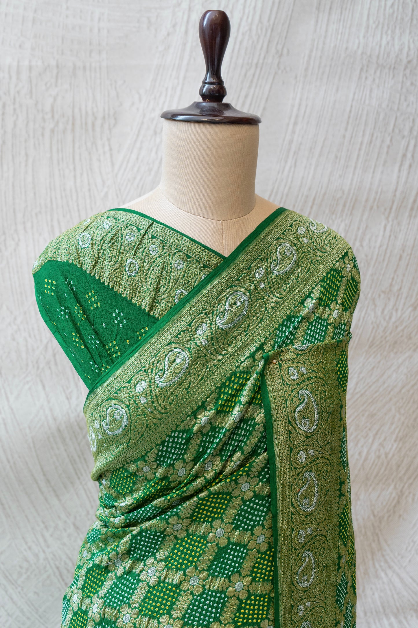 Green Sona Rupa Bandhej Saree