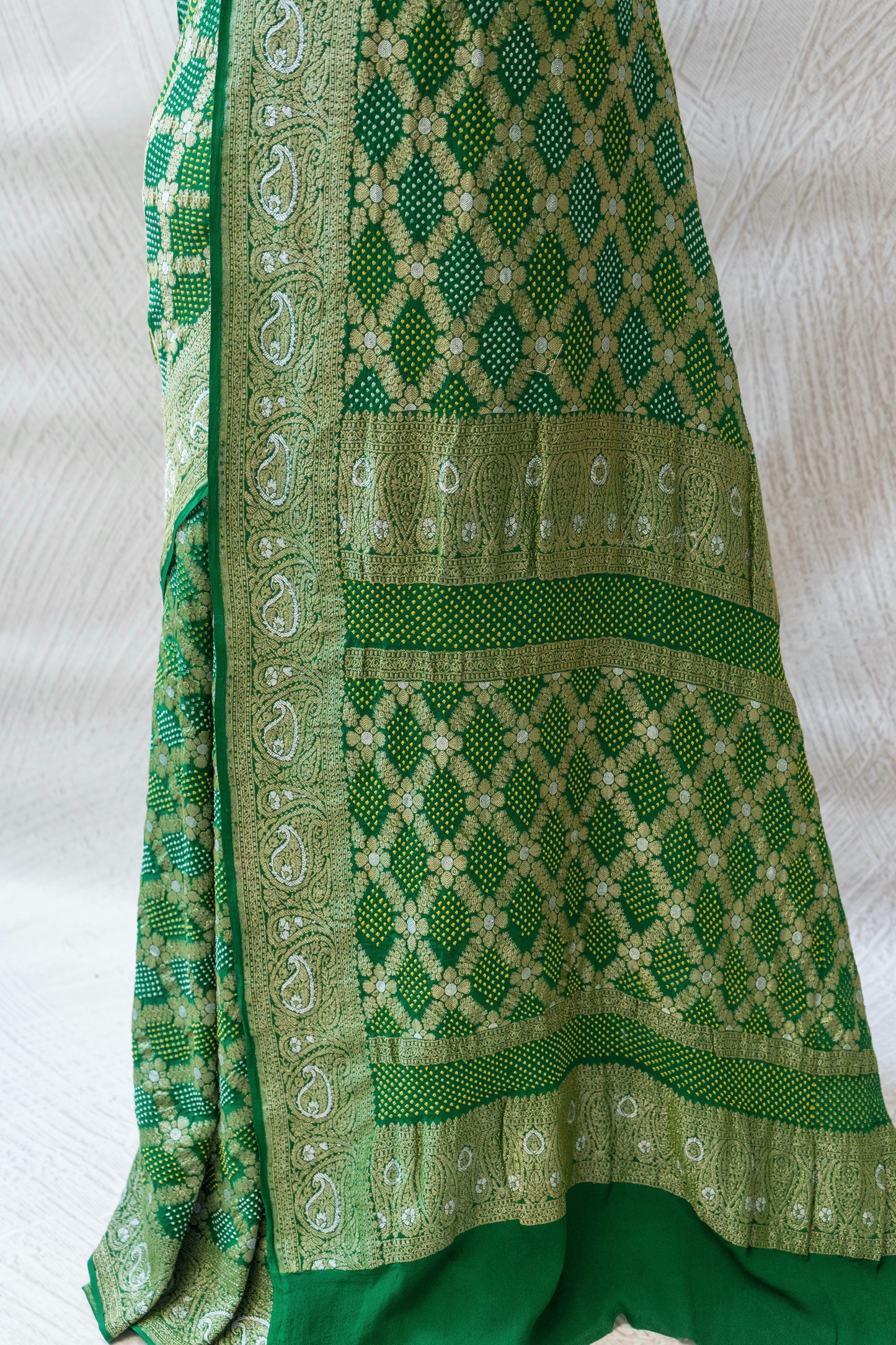 Green Sona Rupa Bandhej Saree
