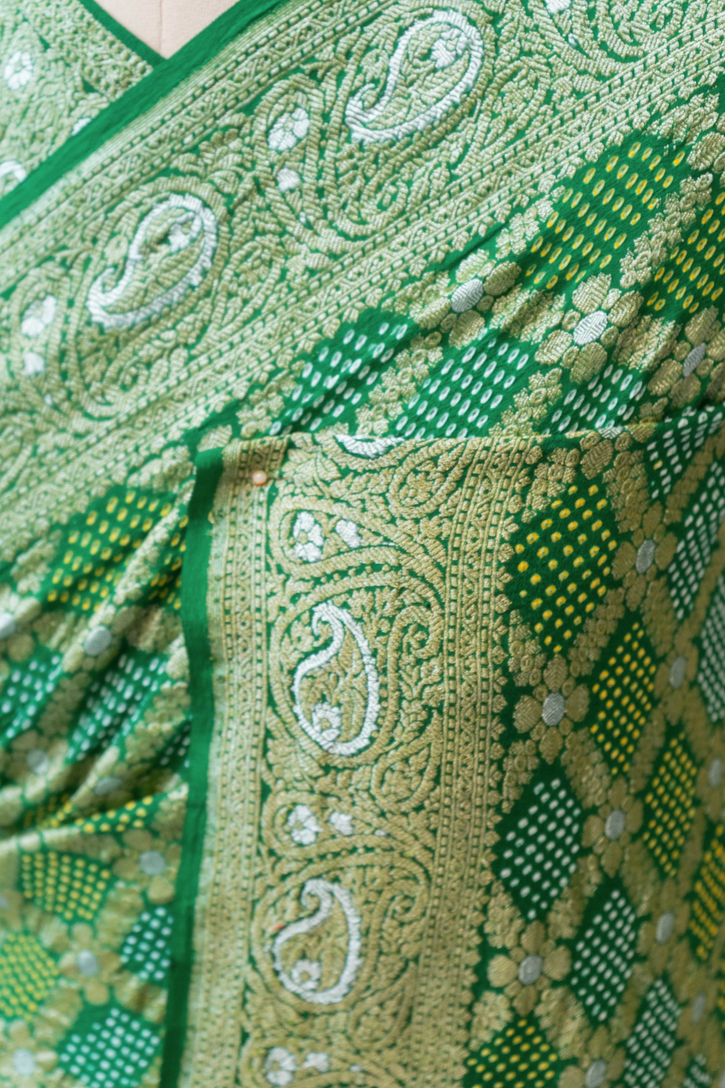 Green Sona Rupa Bandhej Saree
