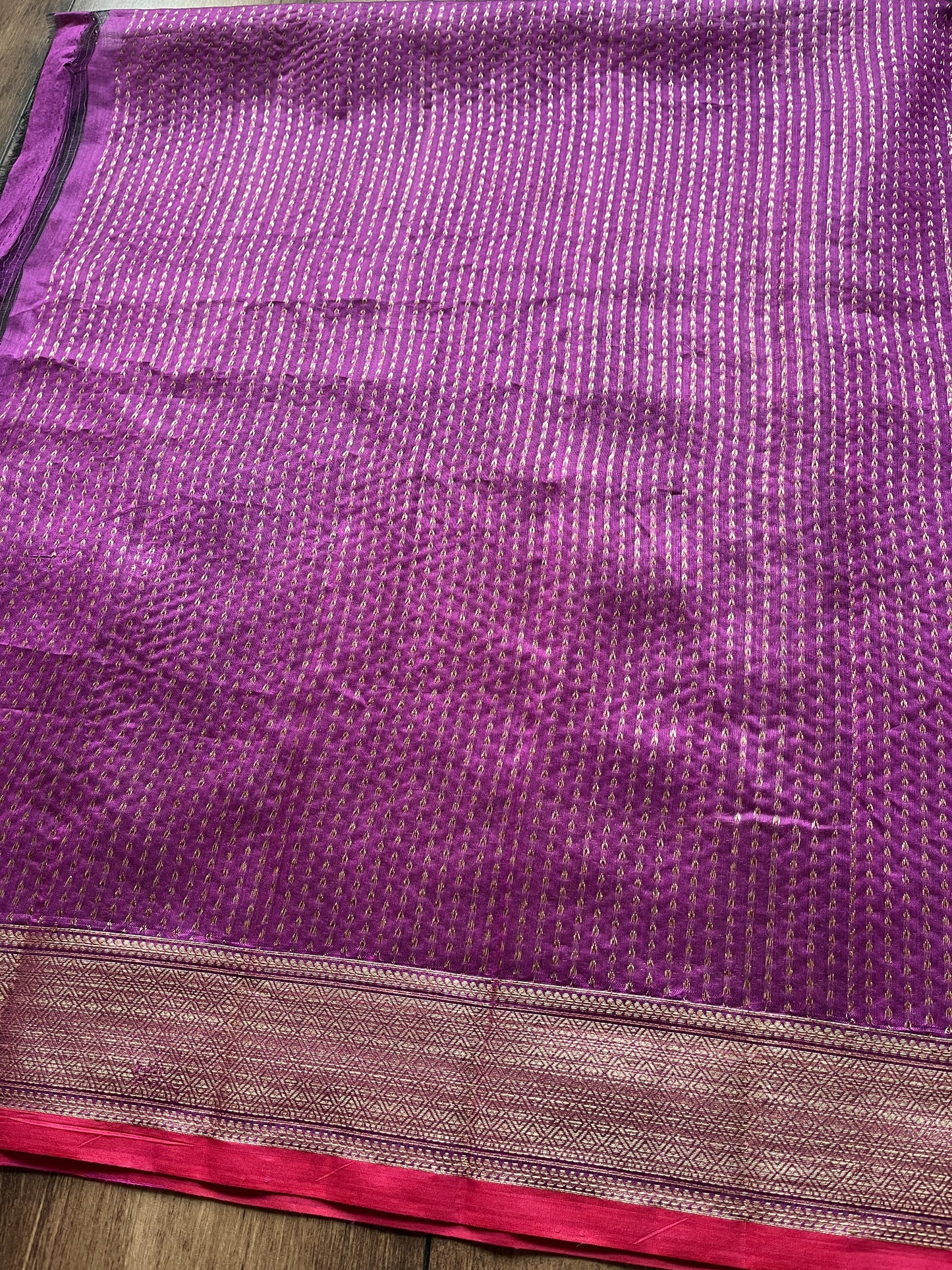Chanderi Meenakari Purple Saree