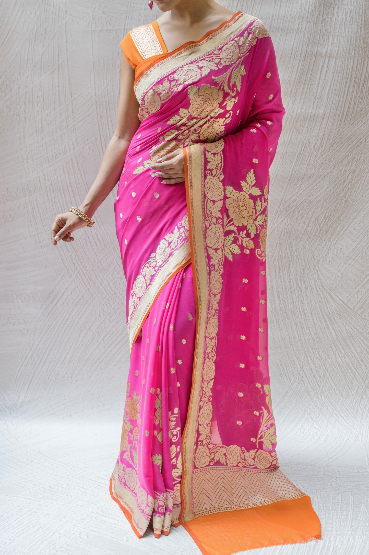 Rani Khaddi Meenakari Saree