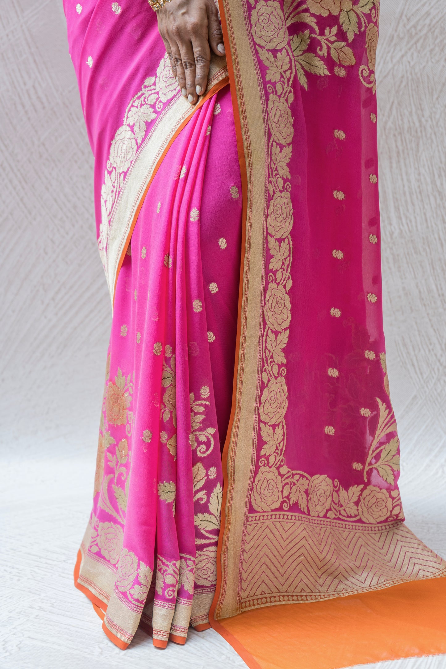 Rani Khaddi Meenakari Saree