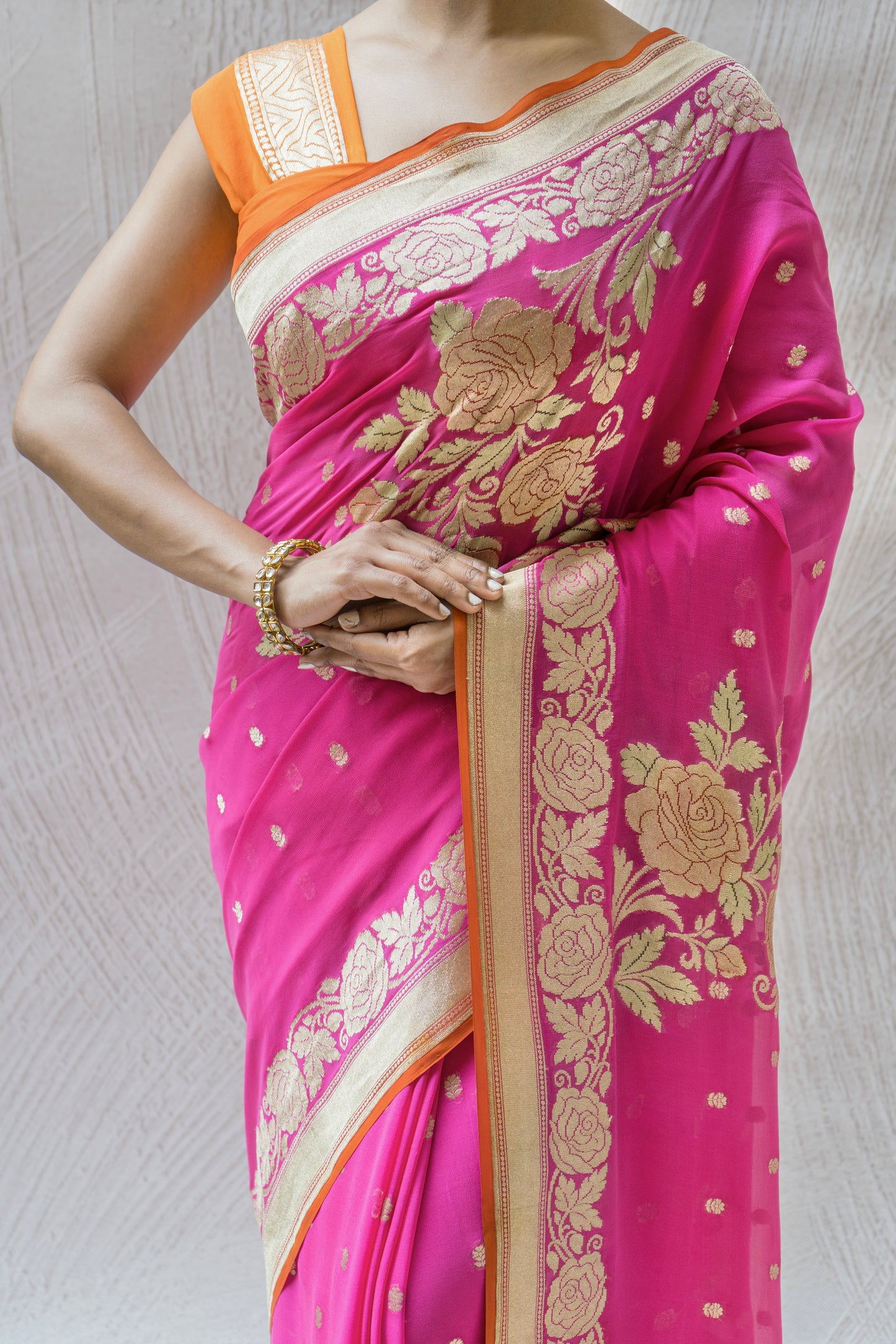 Rani Khaddi Meenakari Saree