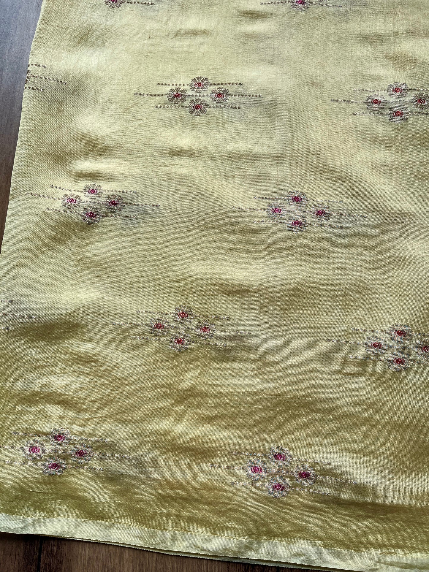 Tissue Stripes Rangkat Saree (Shades of Yellow)