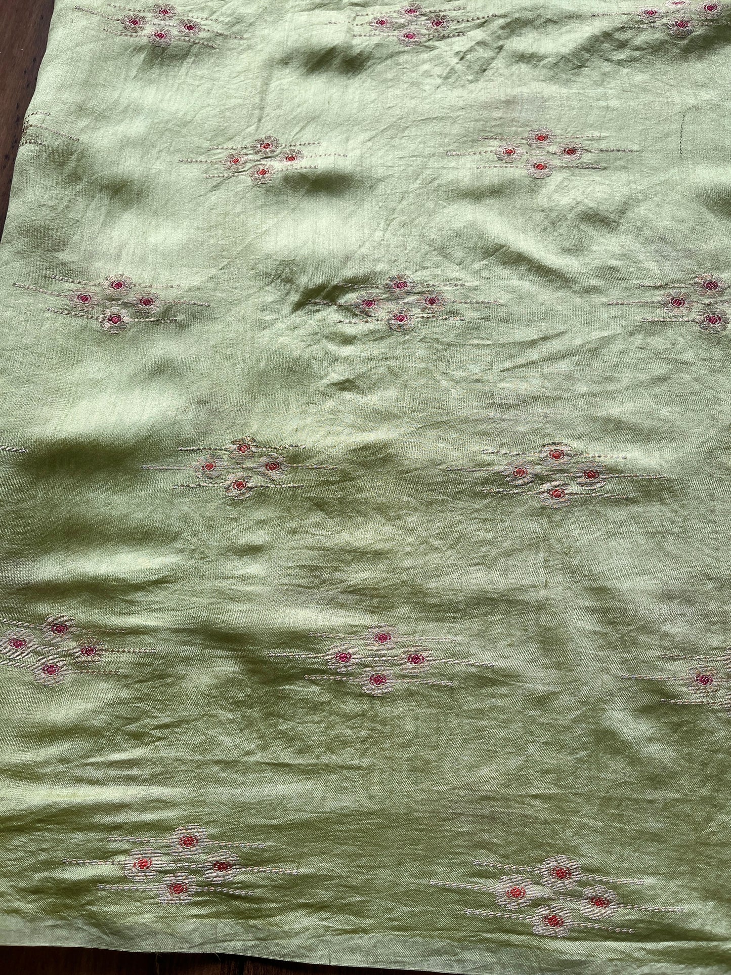 Tissue Stripes Rangkat Saree (Blue-Green)