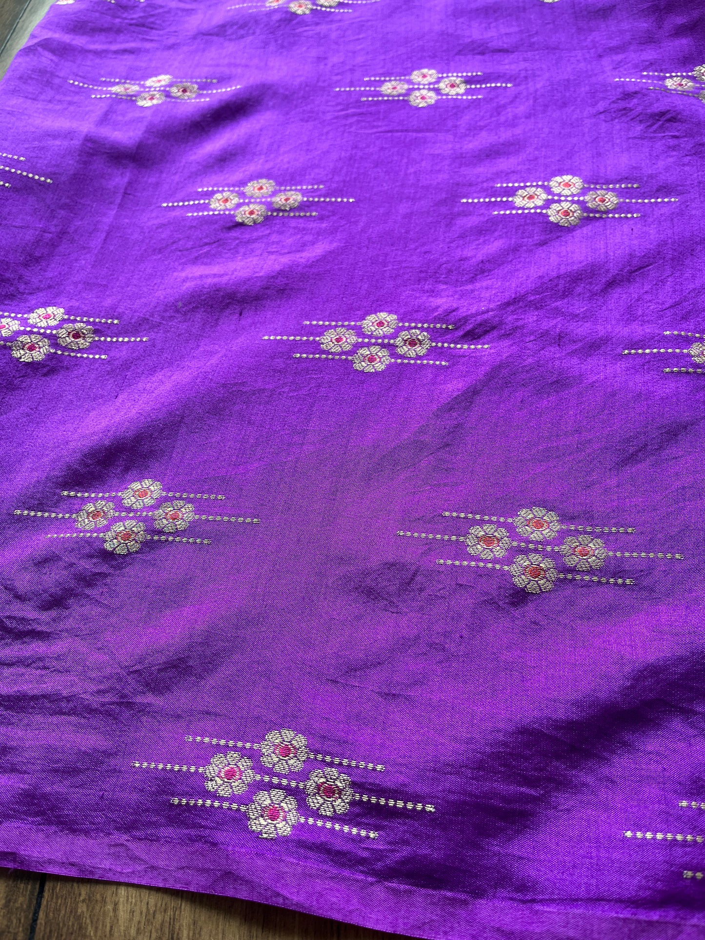 Tissue Stripes Dhoop Chaav Purple Saree