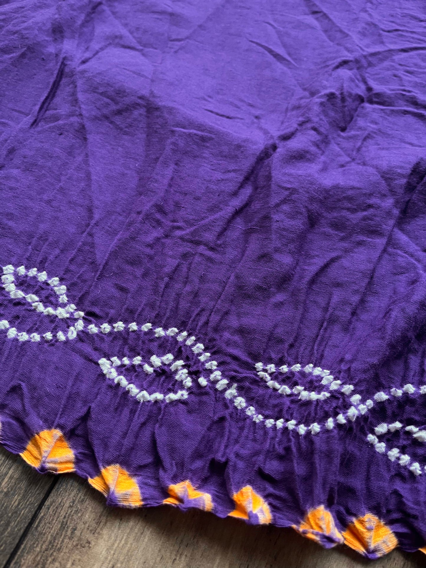 Cotton Rai Bandhej Saree (Purple)