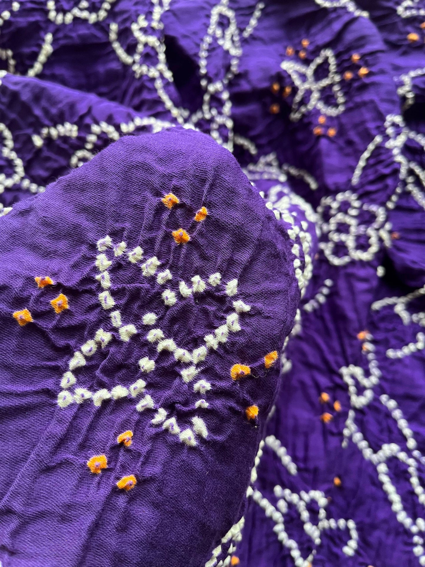 Cotton Rai Bandhej Saree (Purple)