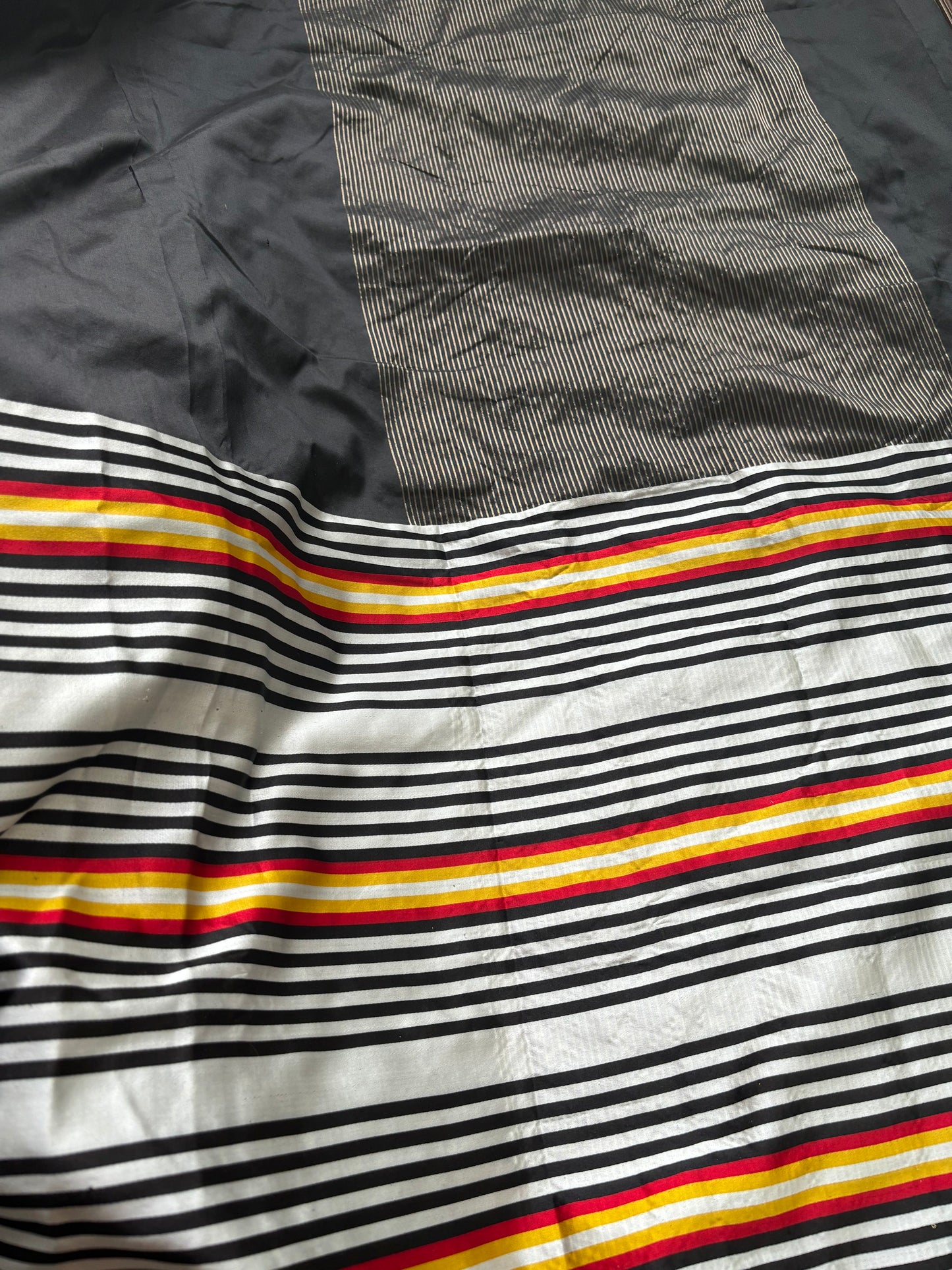 Mashru Stripes Black Handloom Saree