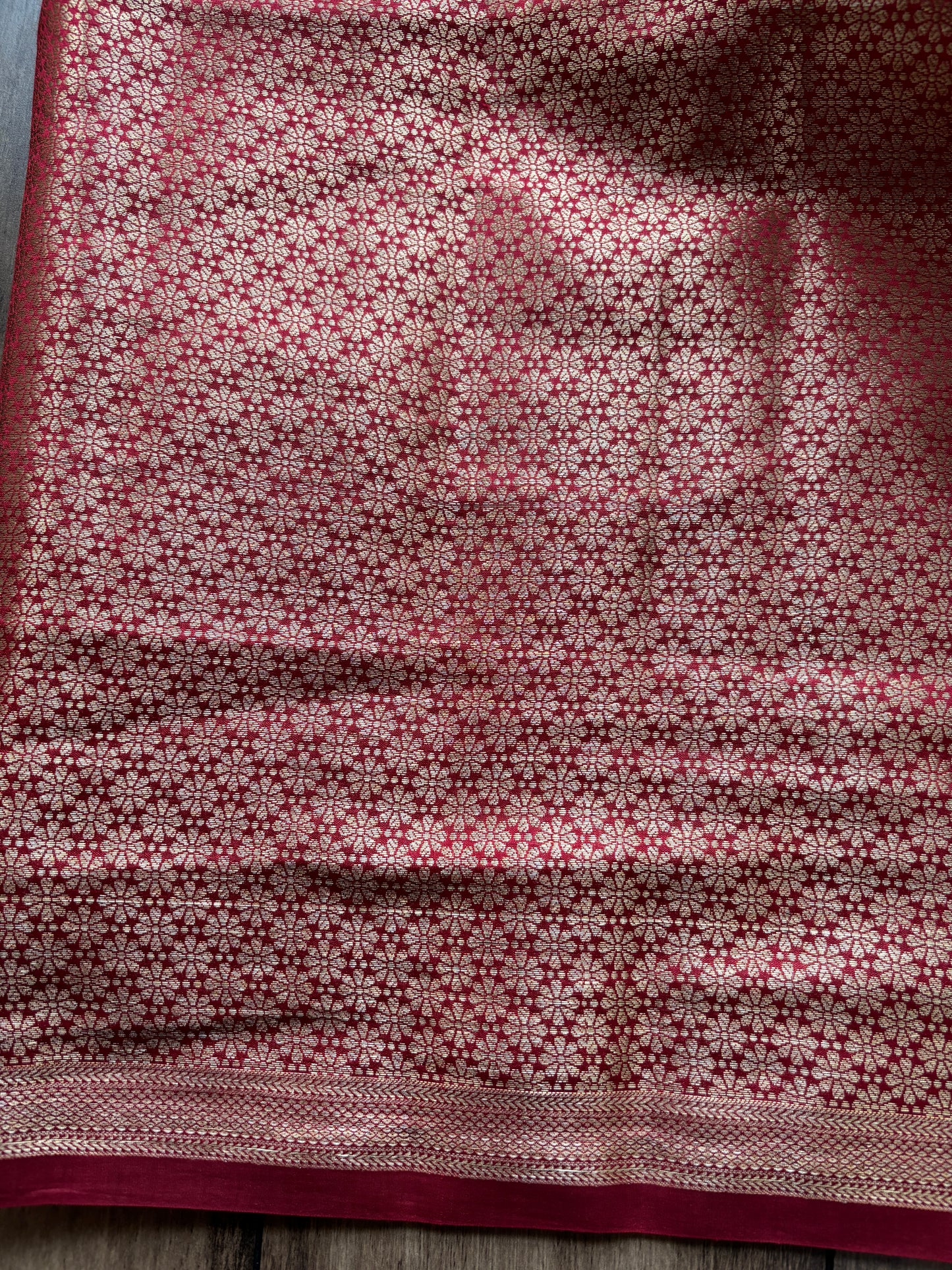 Chiniya Stripes Red Saree
