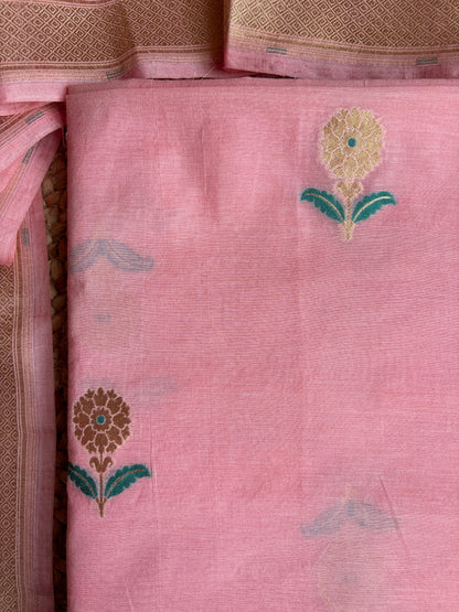 Zari Weaving Baby Pink Set