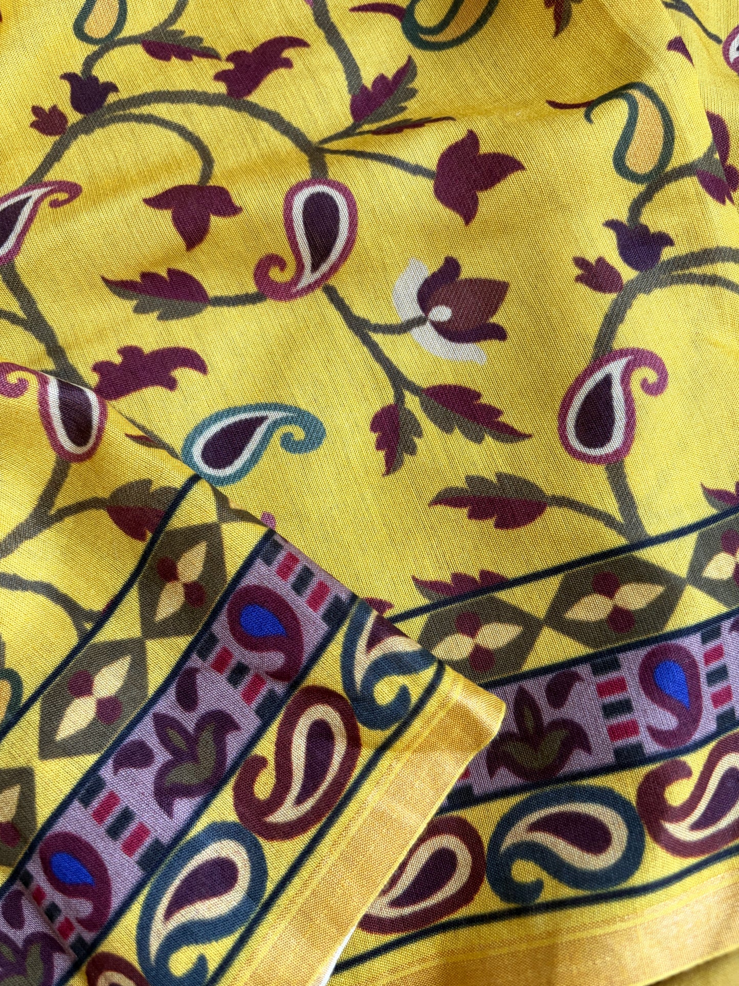 Handloom Printed Mustard Yellow Set