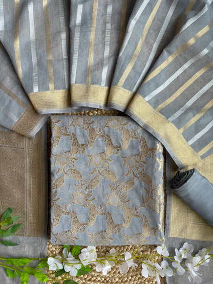 Grey Brocade Set