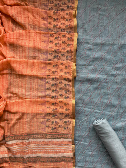 Linen Grey-Orange Set