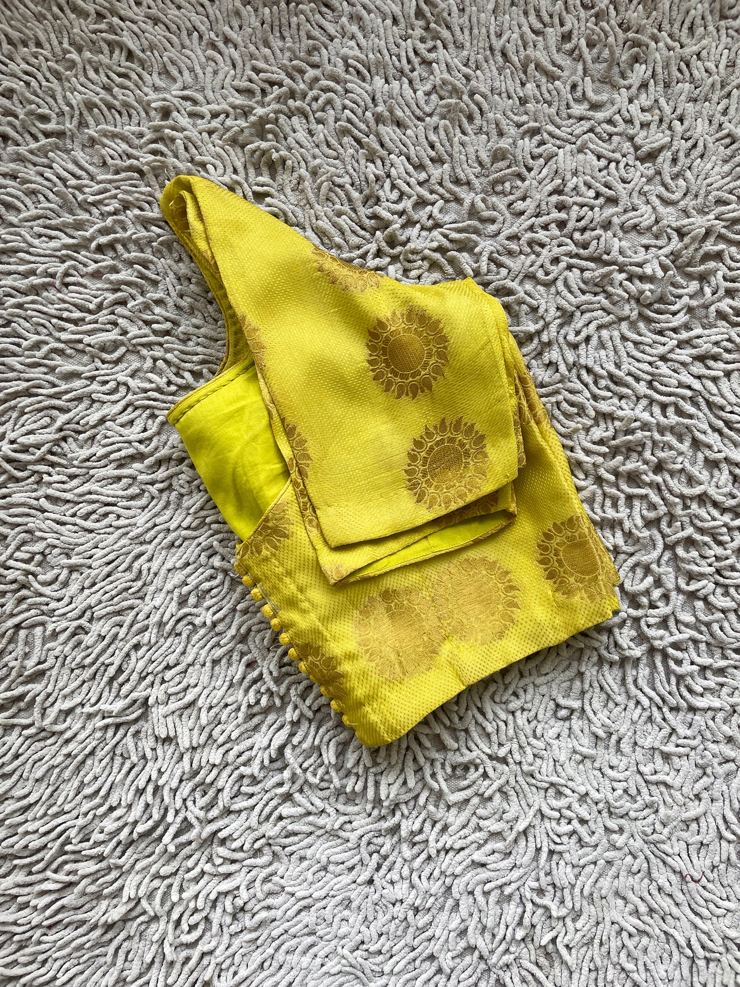 Lemon Yellow Chiniya Silk Blouse