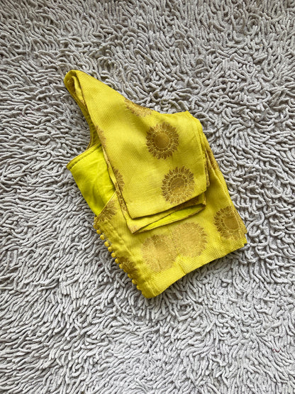 Lemon Yellow Chiniya Silk Blouse
