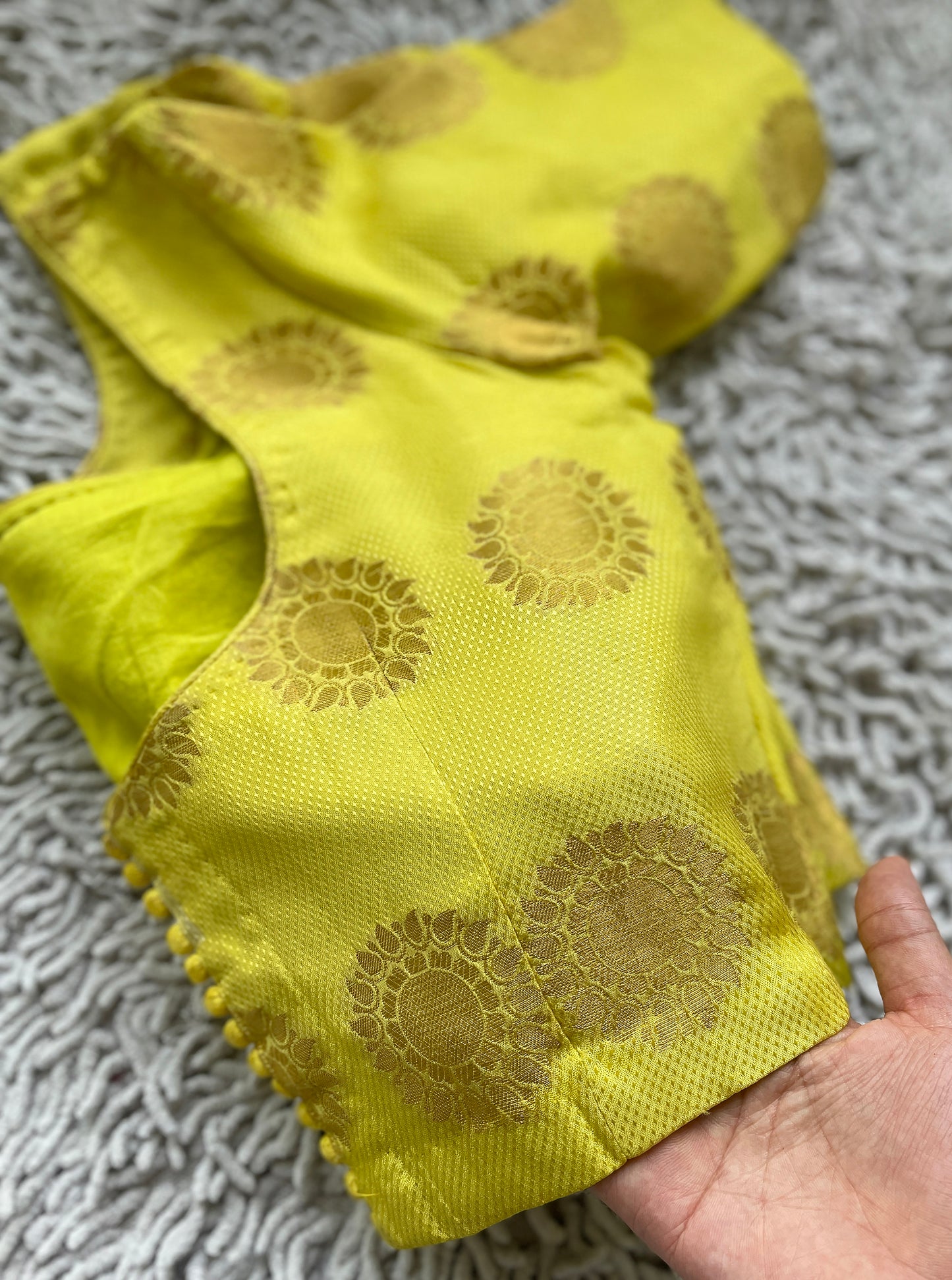 Lemon Yellow Chiniya Silk Blouse