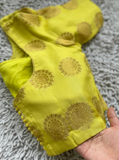 Lemon Yellow Chiniya Silk Blouse