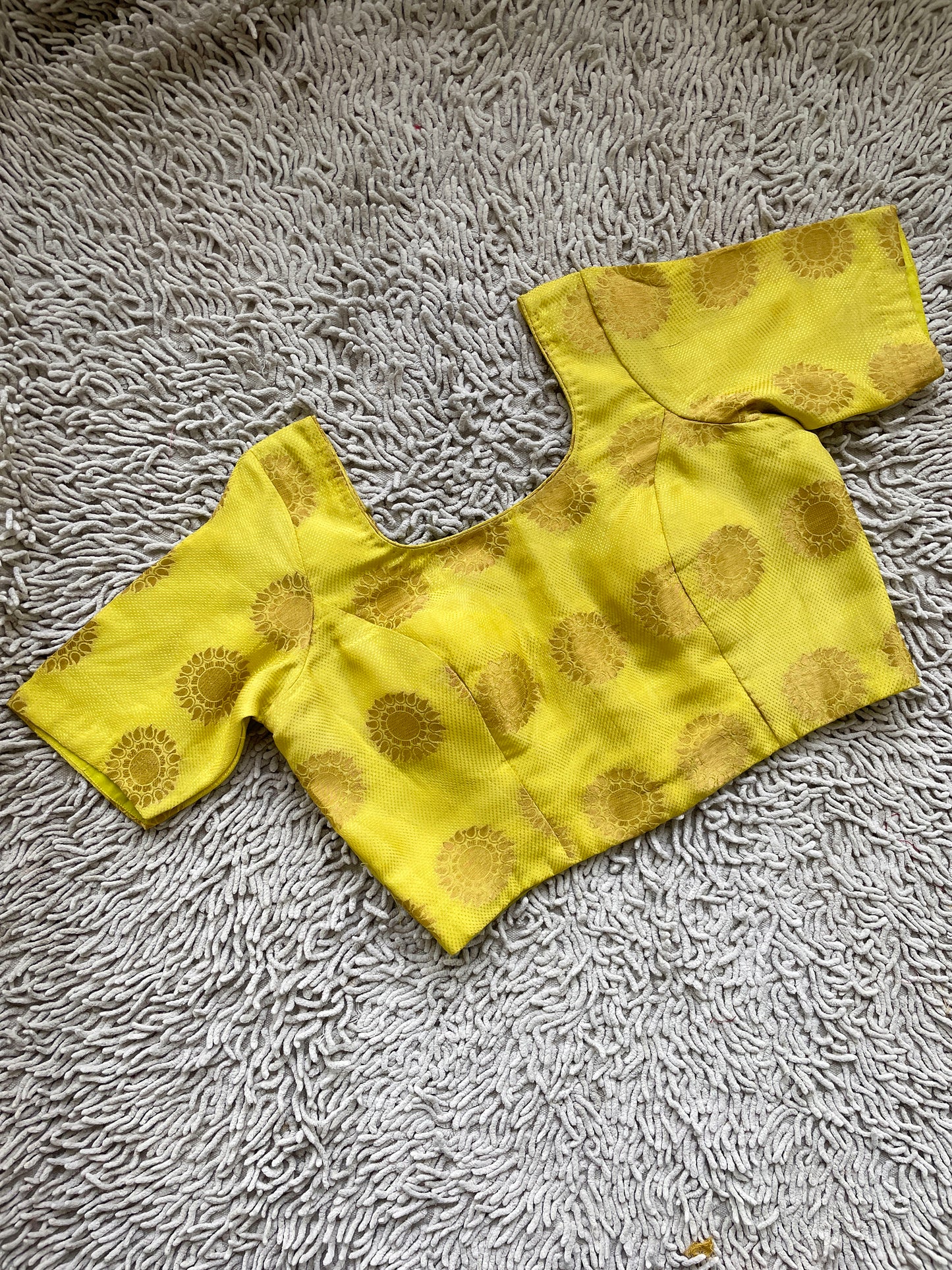 Lemon Yellow Chiniya Silk Blouse