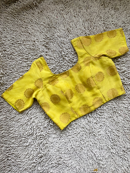 Lemon Yellow Chiniya Silk Blouse