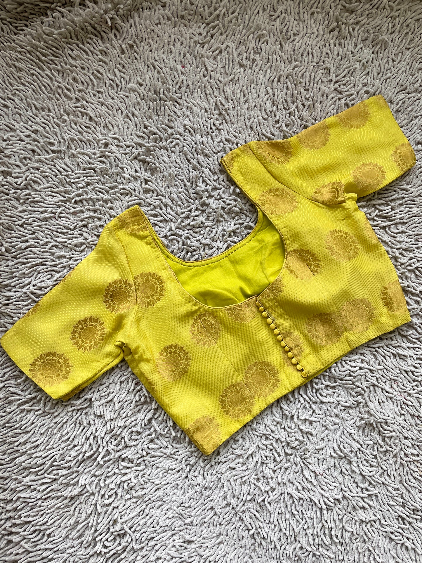 Lemon Yellow Chiniya Silk Blouse