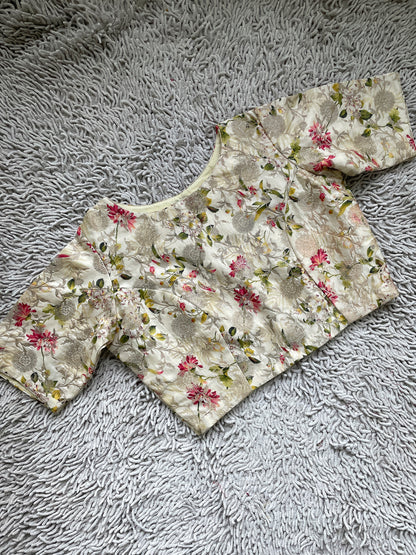White Floral Blouse