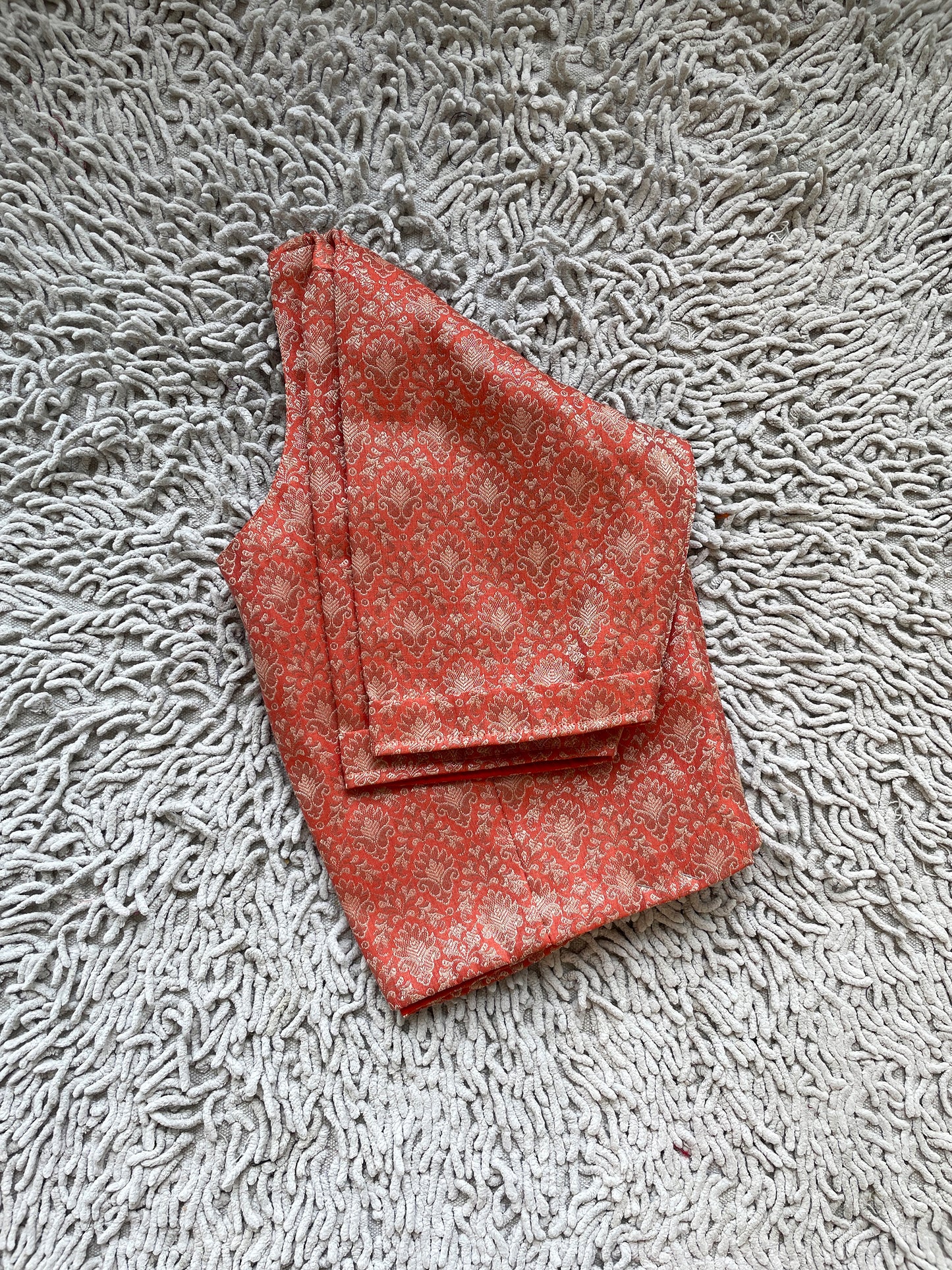 Peach Brocade Blouse