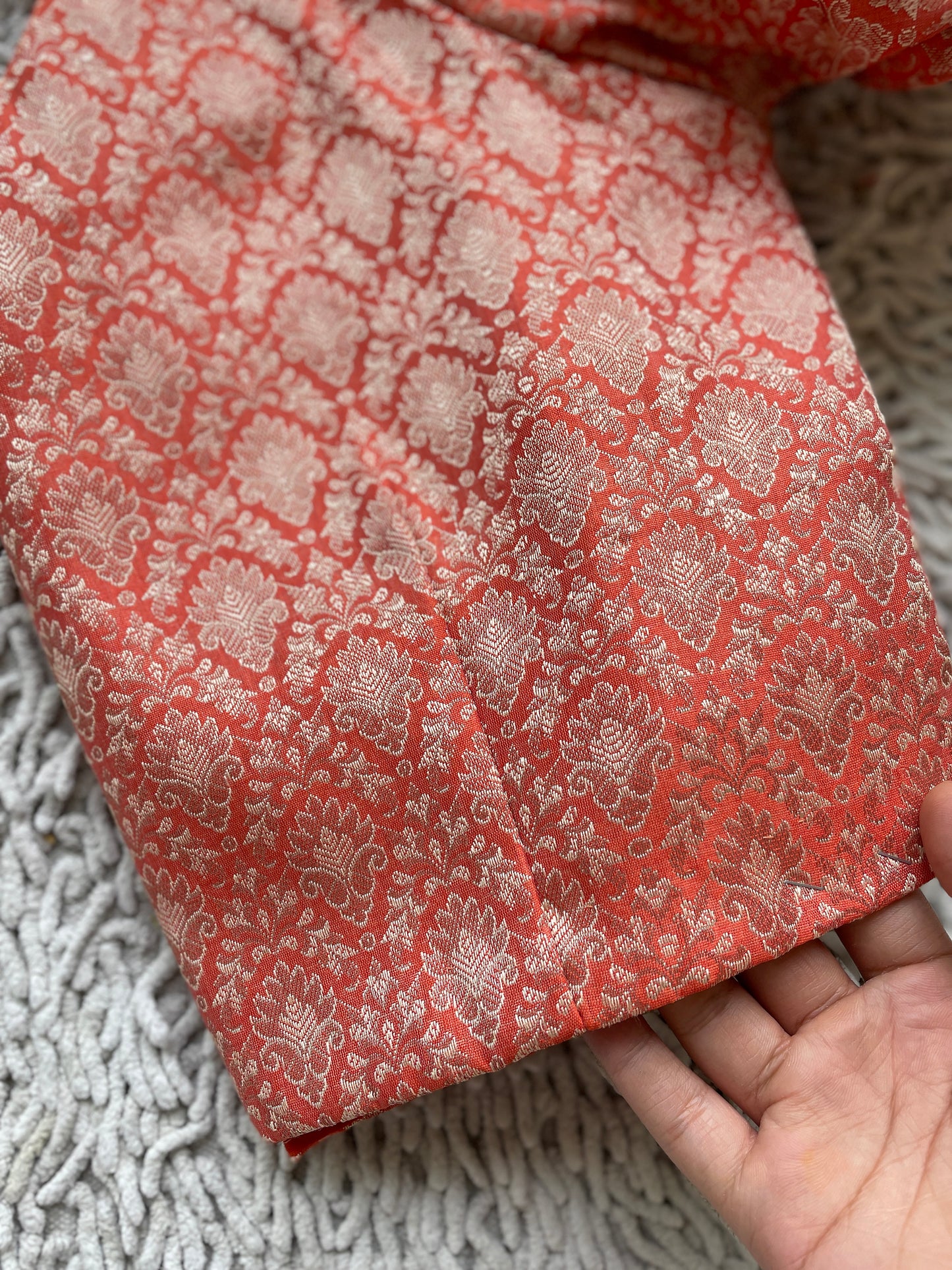 Peach Brocade Blouse