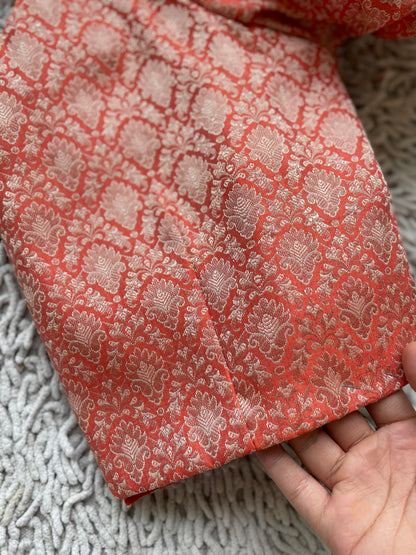 Peach Brocade Blouse