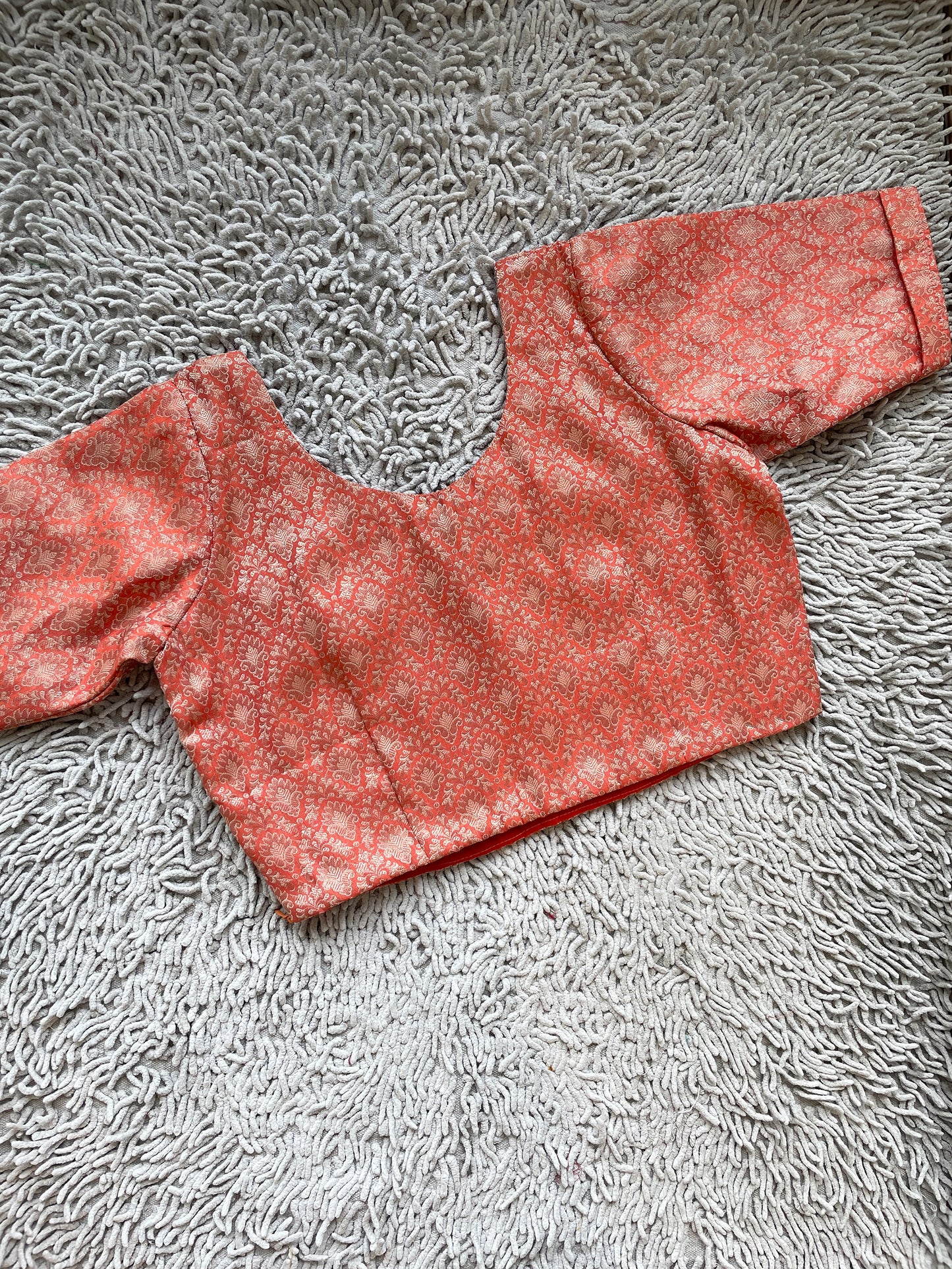 Peach Brocade Blouse