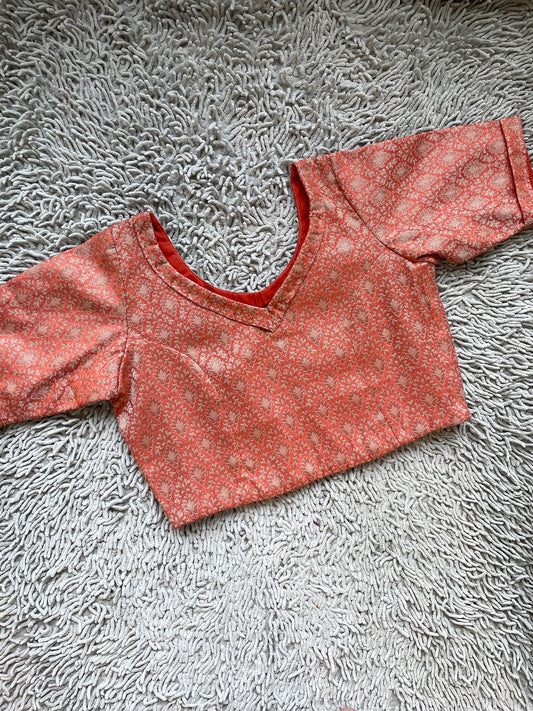 Peach Brocade Blouse