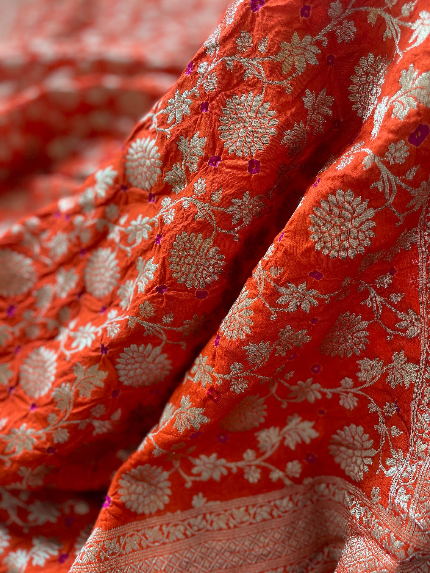 Chiniya Bandhani Orange Dupatta