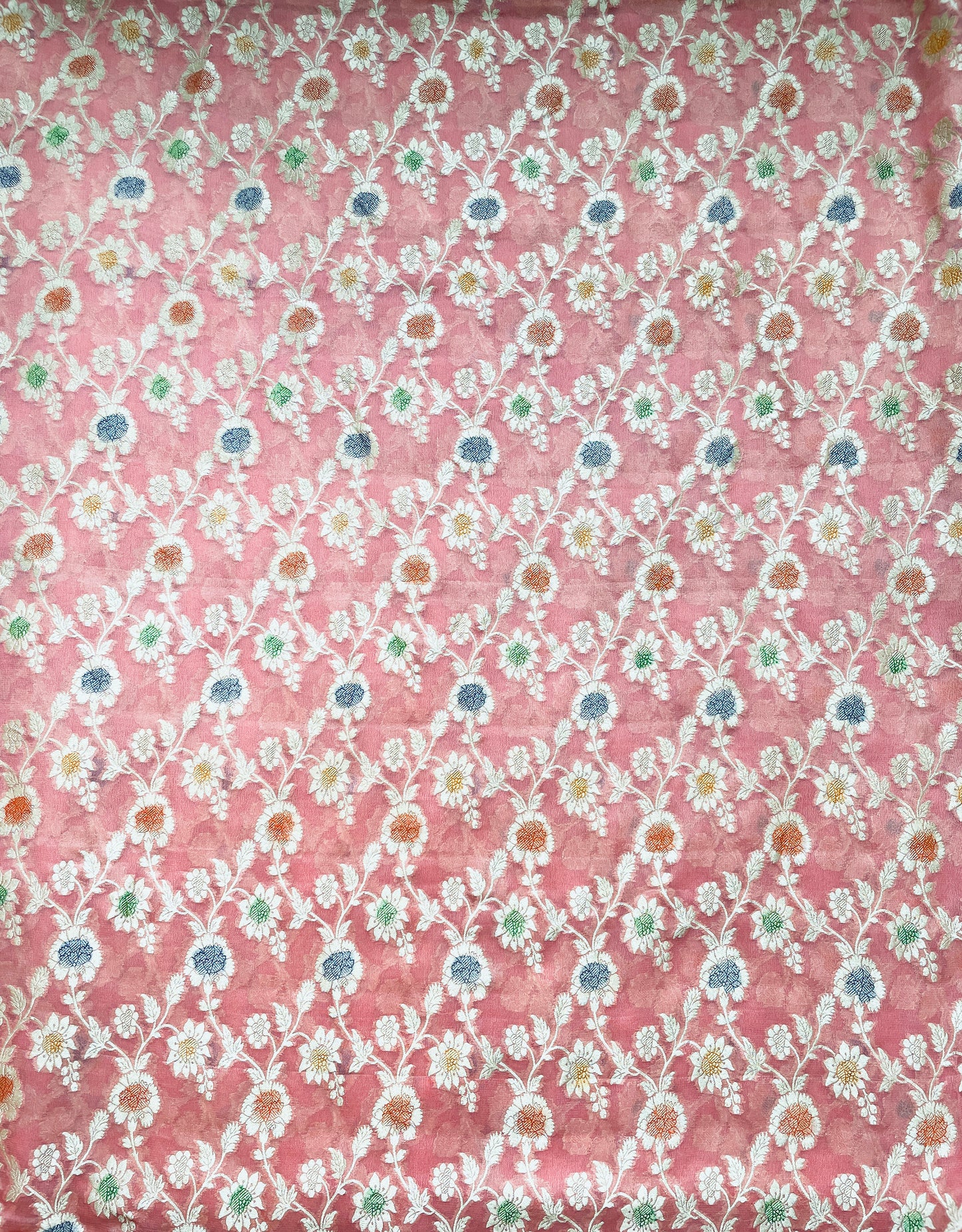 Khaddi Meenakari Baby Pink Fabric