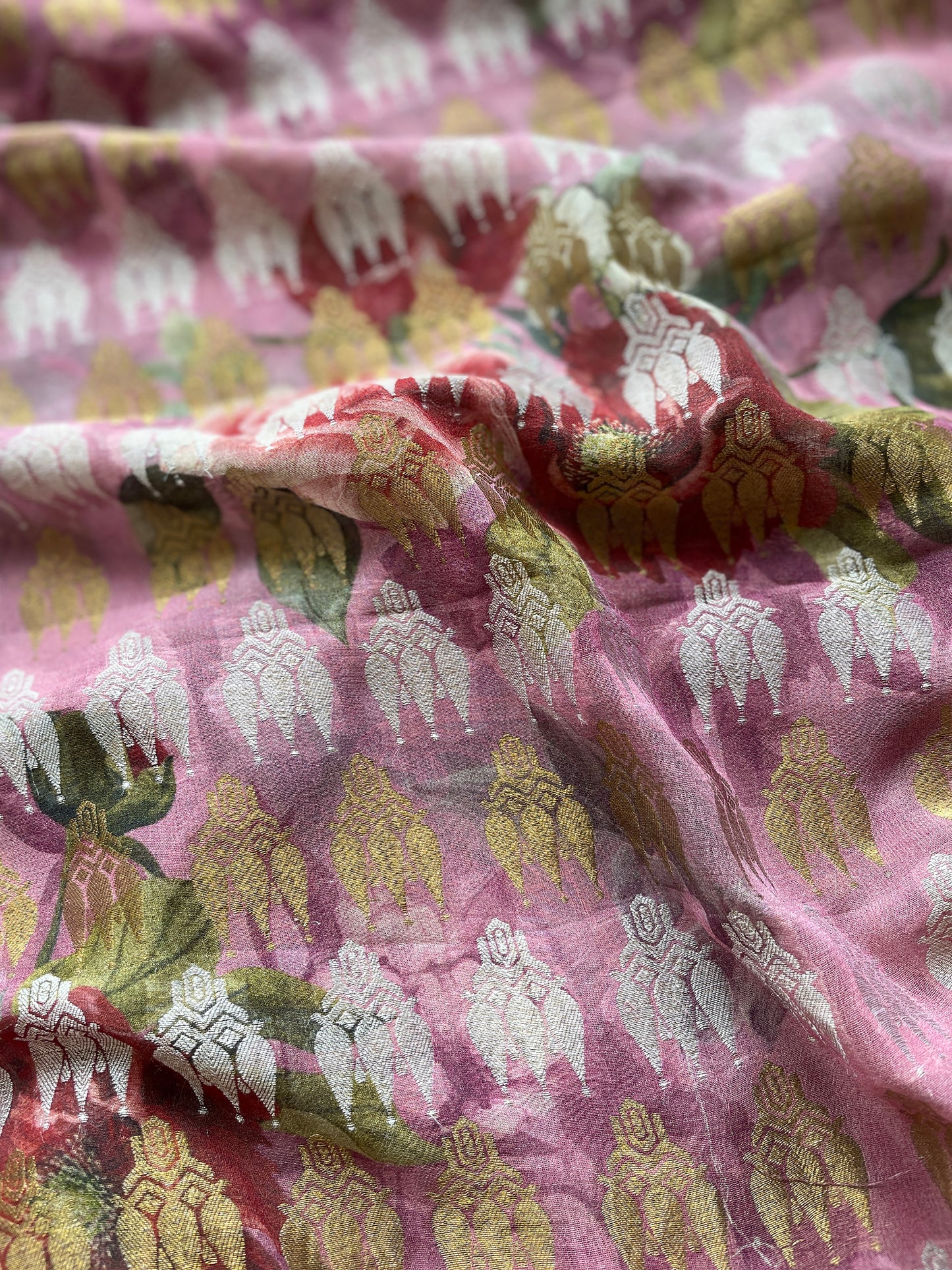 Handloom Georgette Floral Fabric