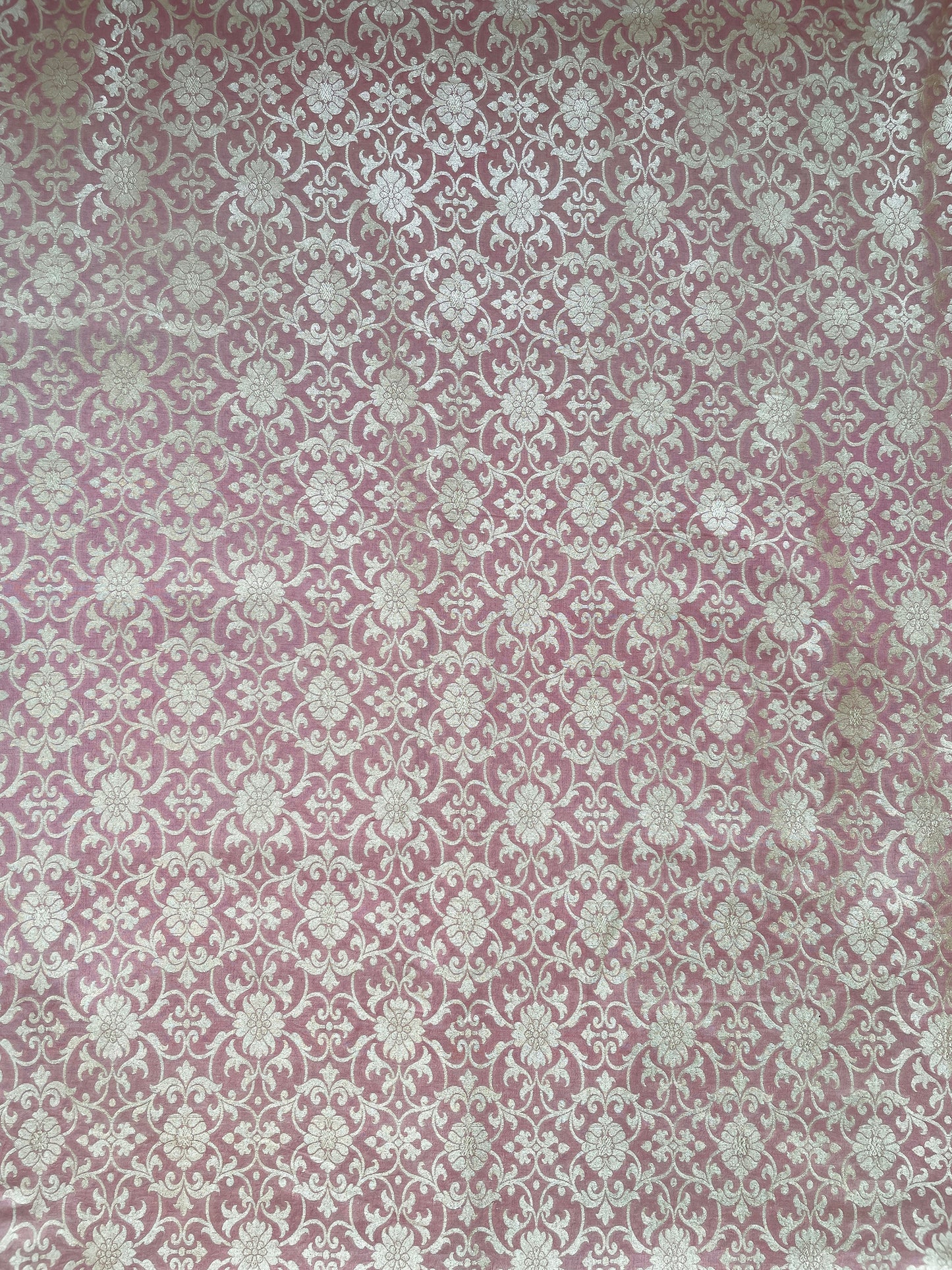 Moonga Kadhua Jaal Powder Pink Fabric