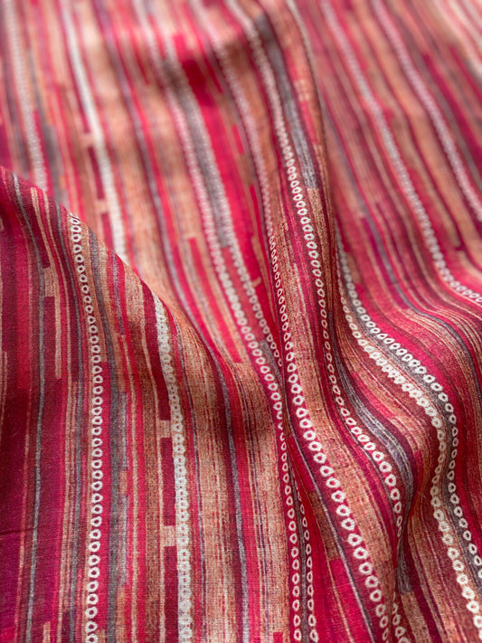 Moonga Stripes Red Fabric