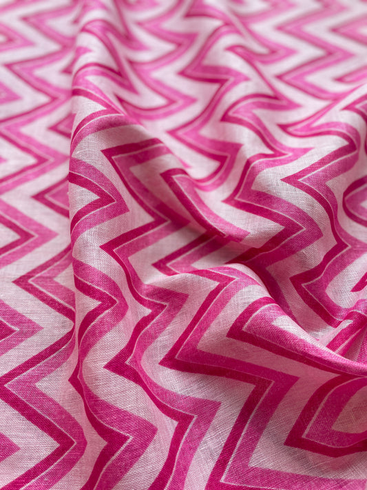 Pink Zig Zag Fabric