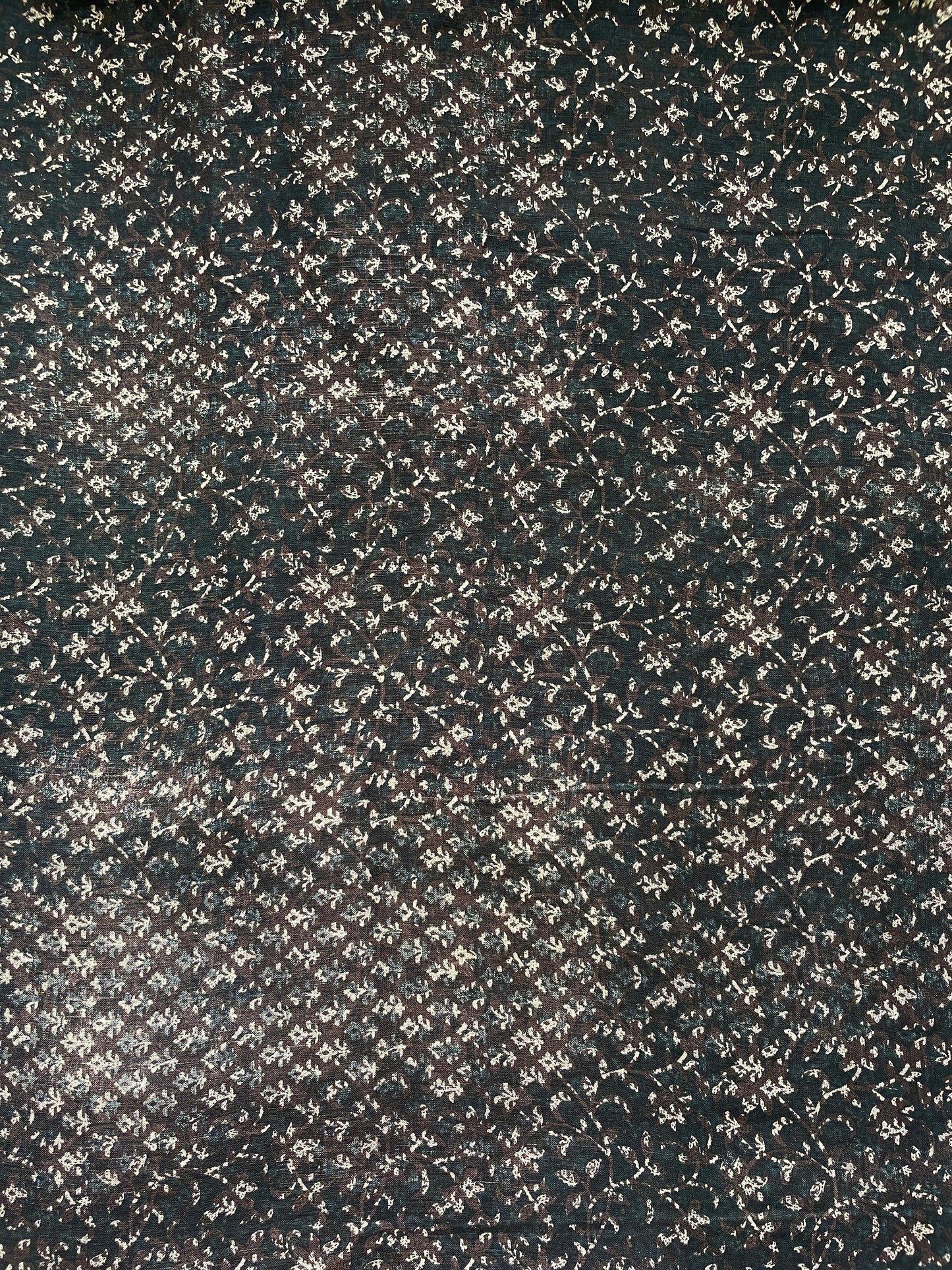 Linen Black Printed Fabric