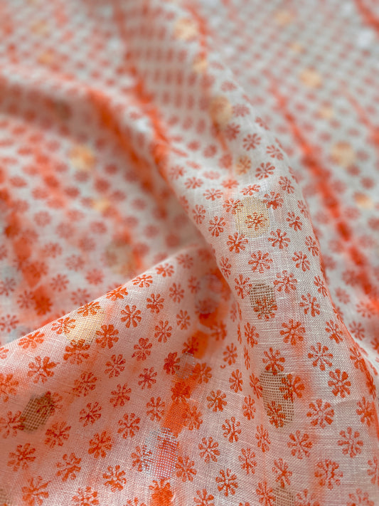 Linen Orange Shaded Fabric
