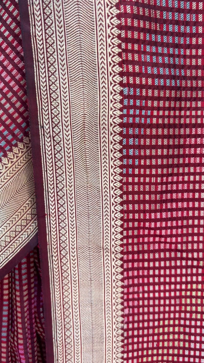 Checks Rangkat Katan Saree