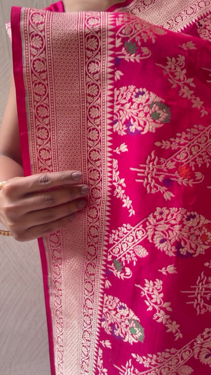Katan Meenakari Rani saree