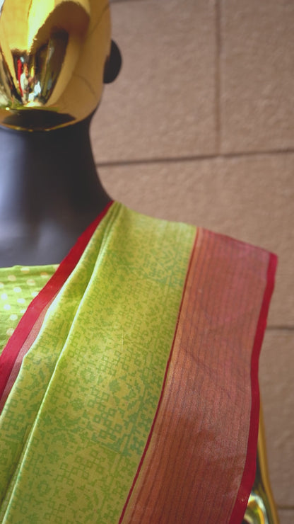 Printed Green Saree