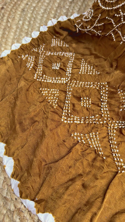 Ombre Brown Rai Dana Gajji Bandhej Dupatta
