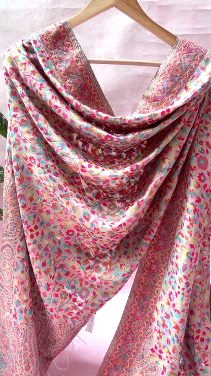 Moonga Pashmina Phulkari Multicolour Dupatta