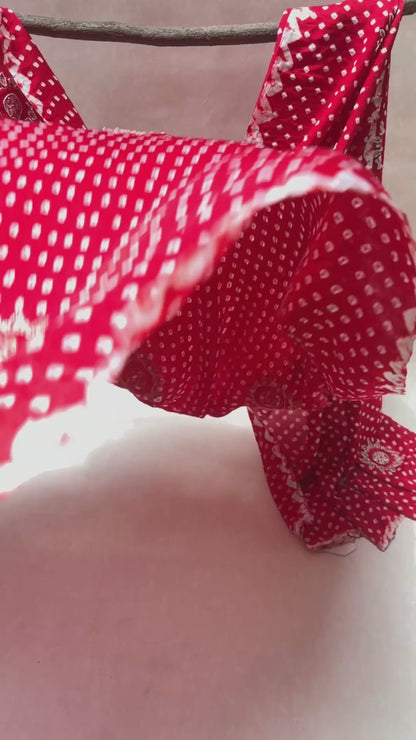 Laal Gulaab Gajji Bandhej Dupatta