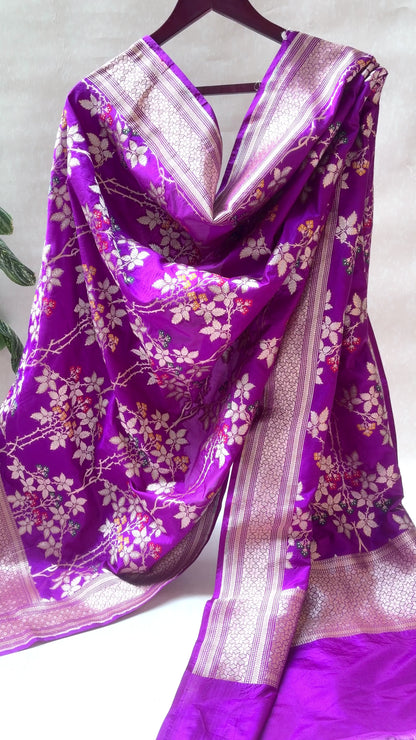 Katan Meenakari Zari Purple Dupatta