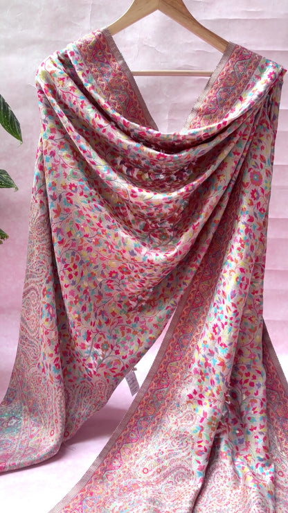 Moonga Pashmina Phulkari Multicolour Dupatta