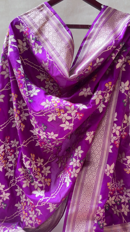 Katan Meenakari Zari Purple Dupatta